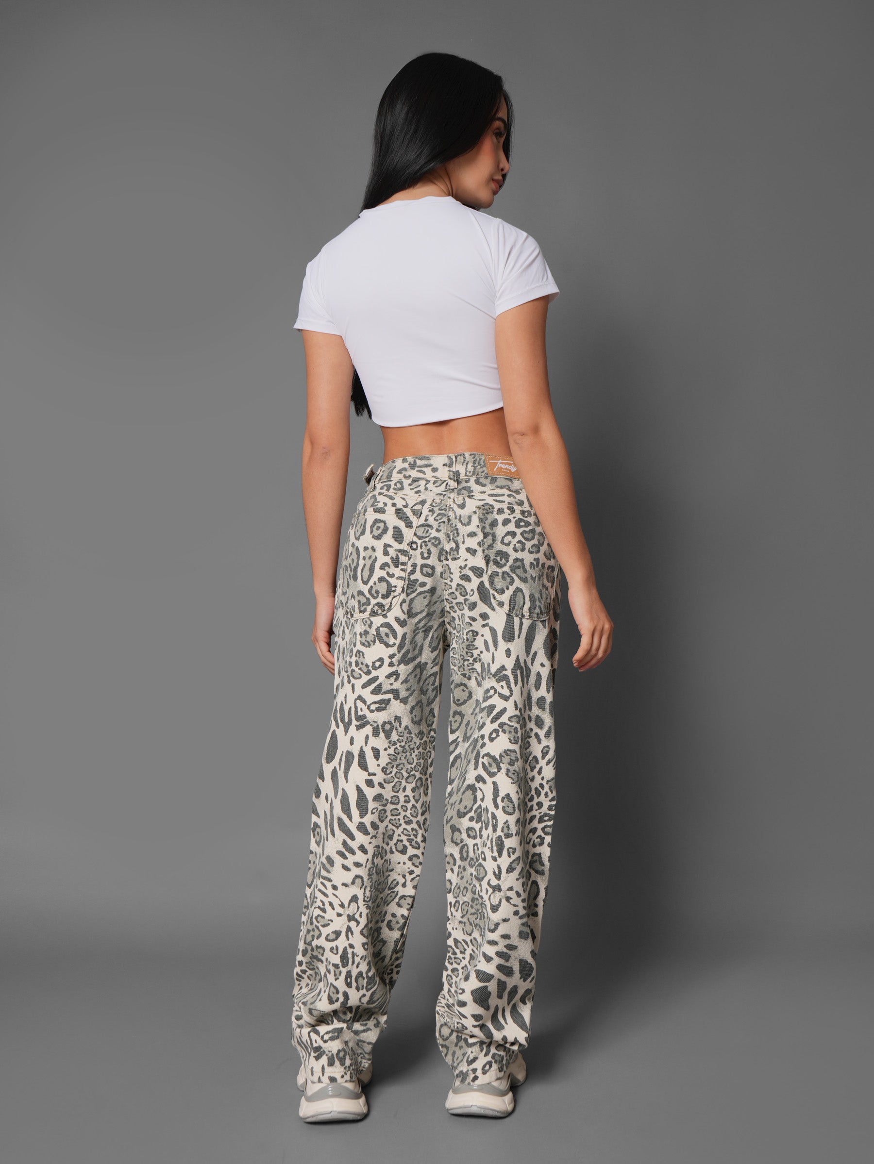 Baggy Animal Print Leopardo Gris