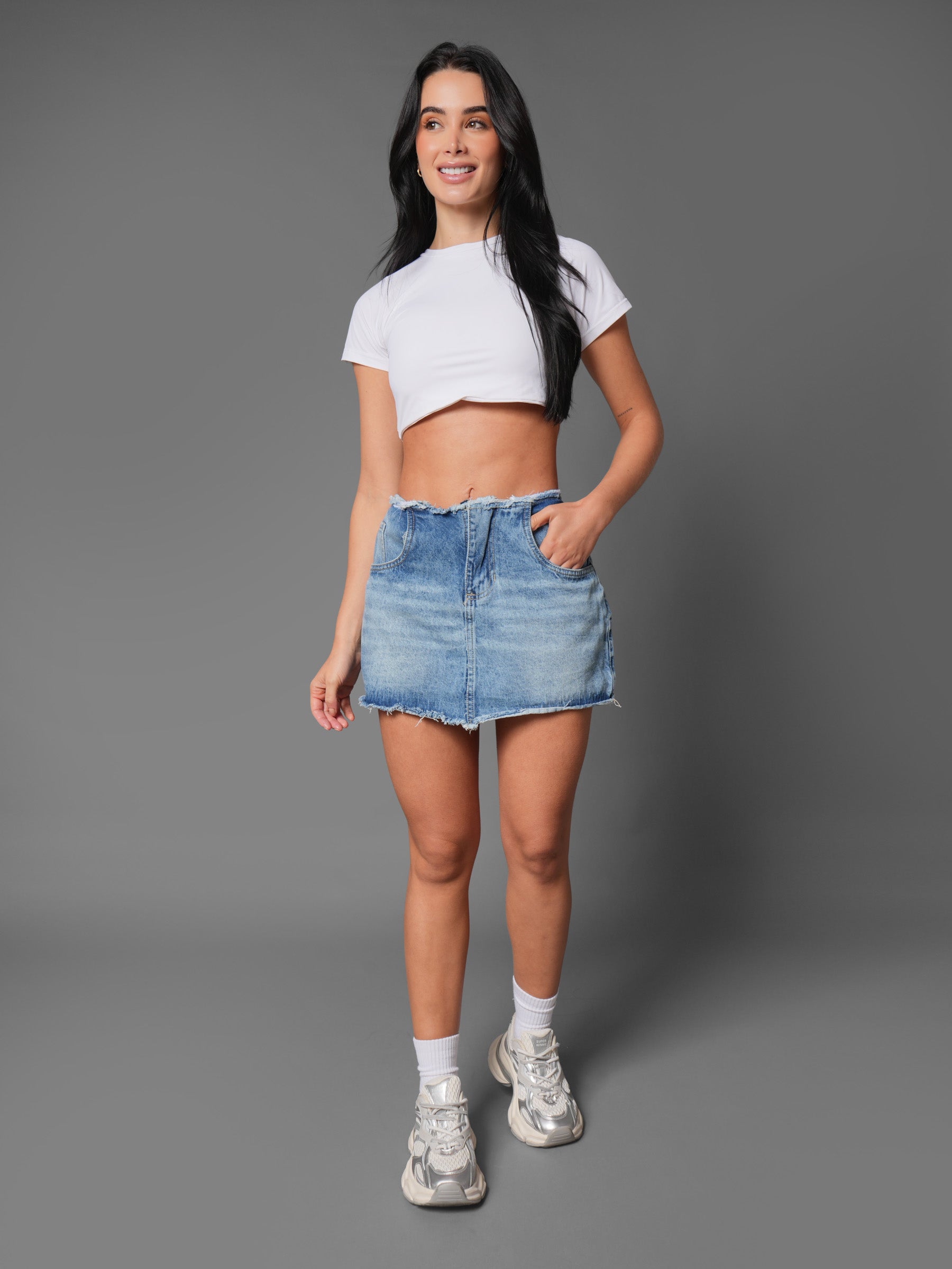 Falda Desflecada Denim 1