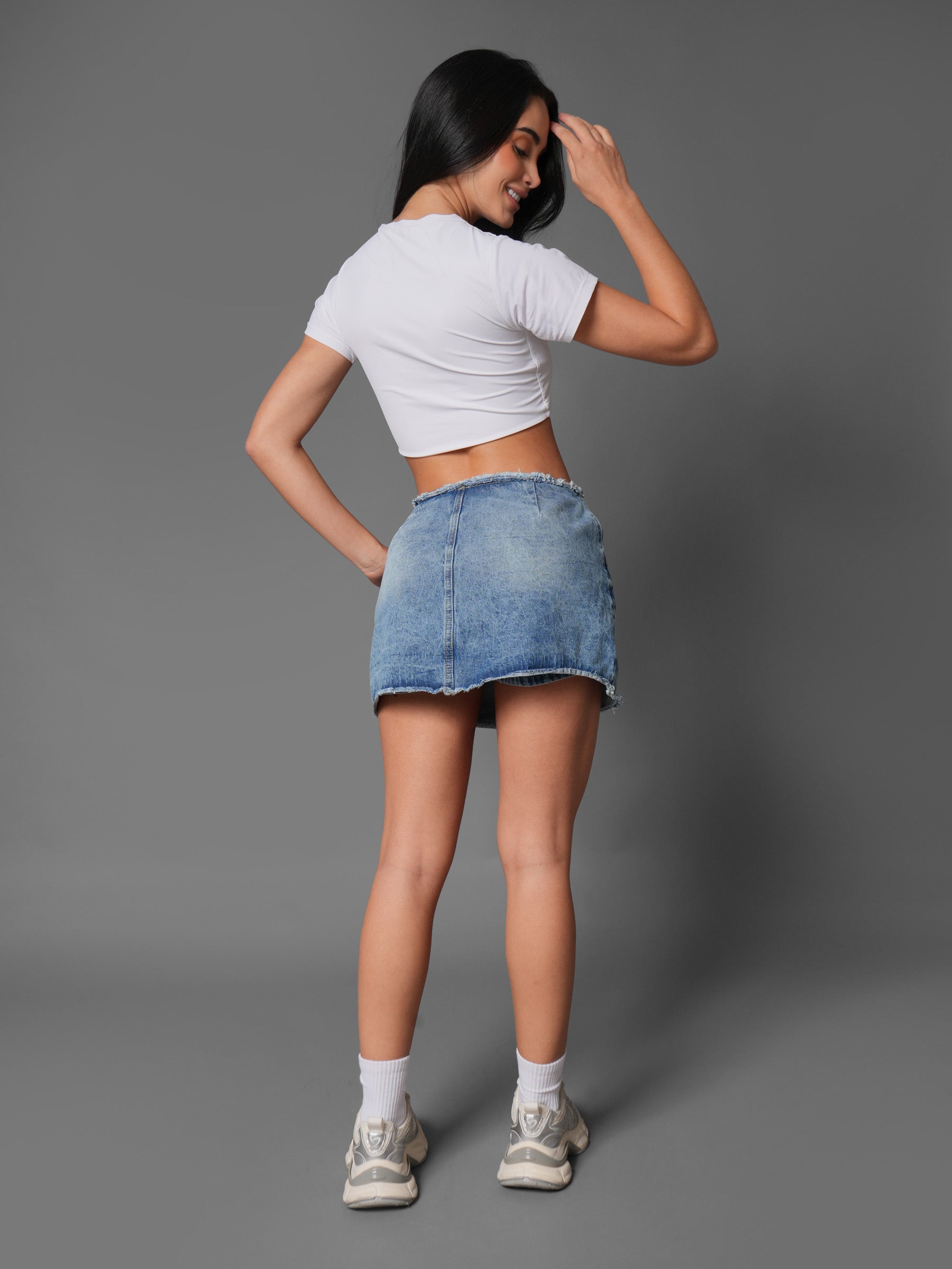Falda Desflecada Denim 1